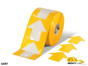 6 Inch Wide Yellow Mighty Line Arrow Pop Out Tape - Contains 280 Arrows
