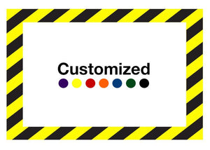 Customized - Horizontal Rectangle Shape Floor Sign With Black Diagonals - 5S Floor Tape LLC