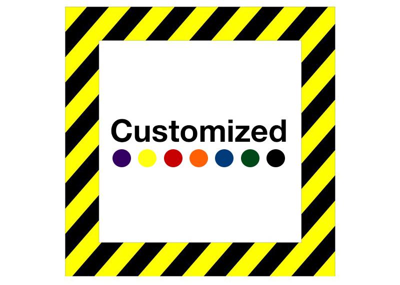 Customized - Square Shape Floor Sign With Black Diagonals - 5S Floor Tape LLC