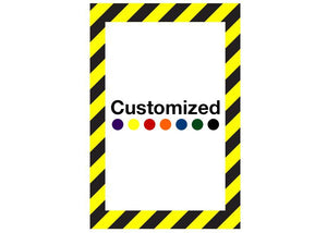 Customized - Vertical Rectangle Shape Floor Sign With Black Diagonals - 5S Floor Tape LLC