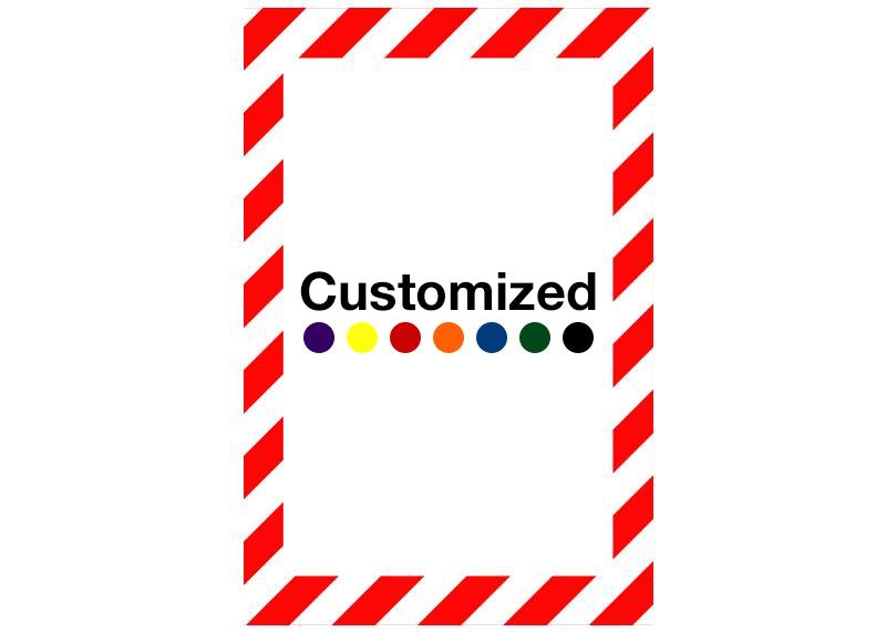 Customized - Vertical Rectangle Shape Floor Sign With White Diagonals - 5S Floor Tape LLC