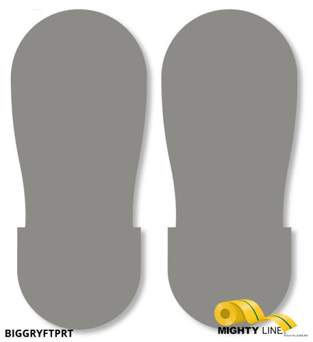 Mighty Line GRAY Footprint - Pack of 50 - 12 Inch x 5 Inch - 5S Floor Tape LLC