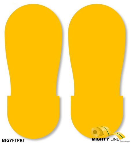 Mighty Line YELLOW Footprint - Pack of 50 - 12 Inch x 5 Inch - 5S Floor Tape LLC