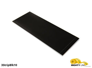 3 Inch Wide Mighty Line BLACK Segments - Floor Marking - 10" Long Strips - Box of 100