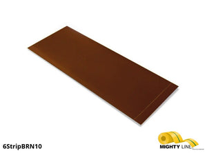 6 Inch Wide Mighty Line BROWN Segments - Floor Marking - 10" Long Strips - Box of 100