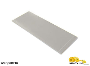 6 Inch Wide Mighty Line GRAY Segments - Floor Marking - 10" Long Strips - Box of 100