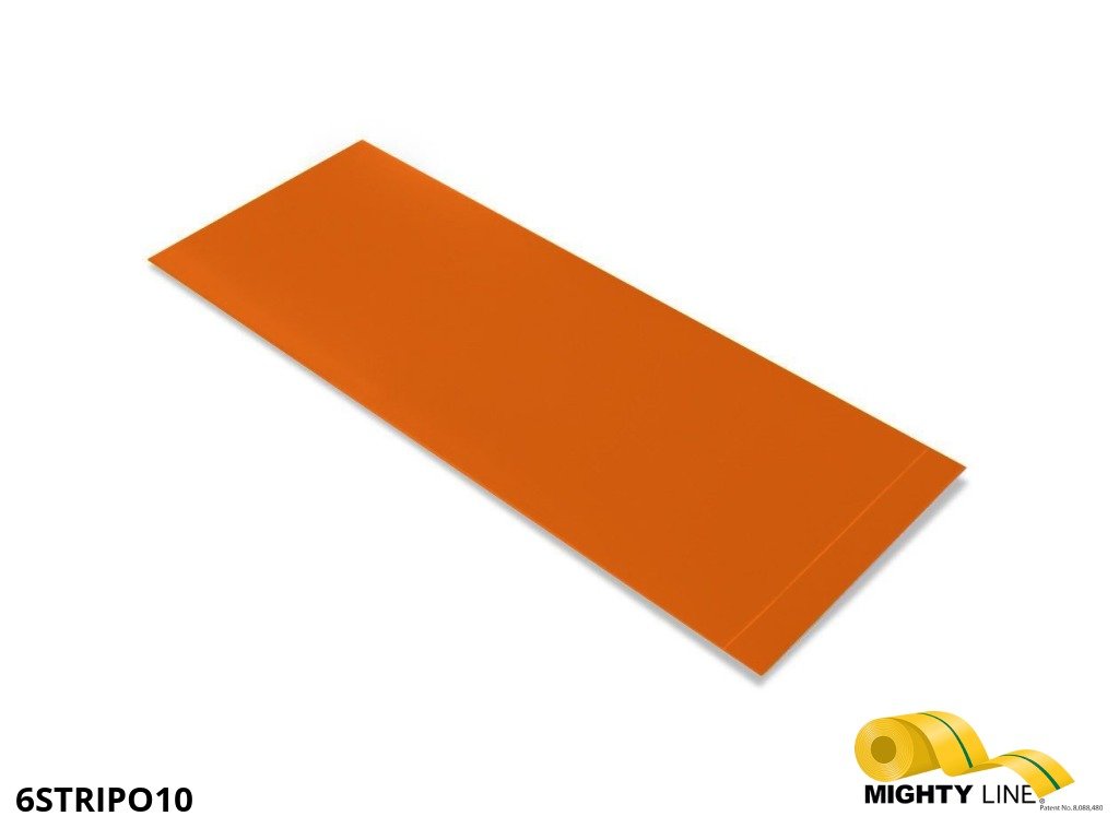 6 Inch Wide Mighty Line ORANGE Segments - Floor Marking - 10